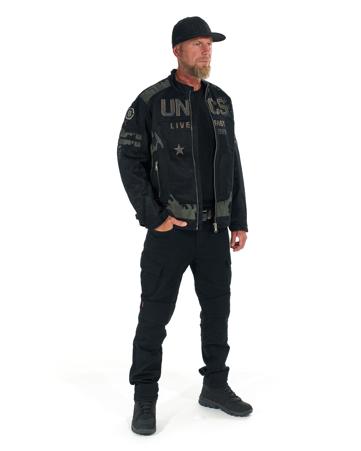 Férfi dzseki MOTORCYCLE (WITH PRINT) BLACK BLACK