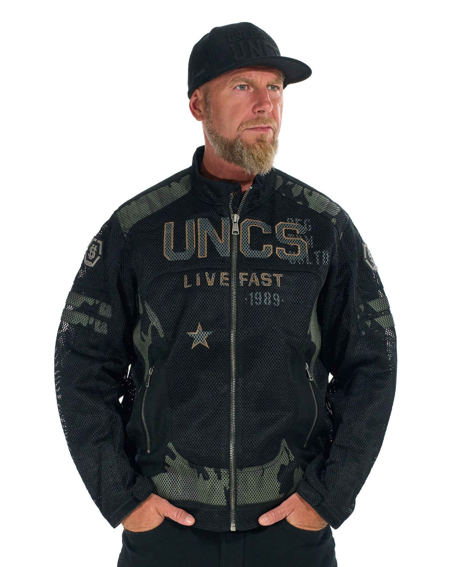 Férfi dzseki MOTORCYCLE (WITH PRINT) BLACK BLACK