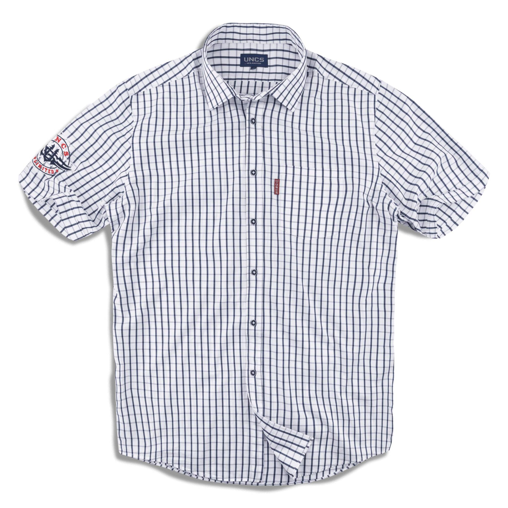 Férfi ing STANFORD WHITE/NAVY - S.S. WHITE/NAVY - S.S.