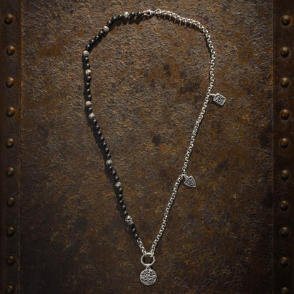 Férfi lánc UNCS (2 medál) BLACK/SILVER