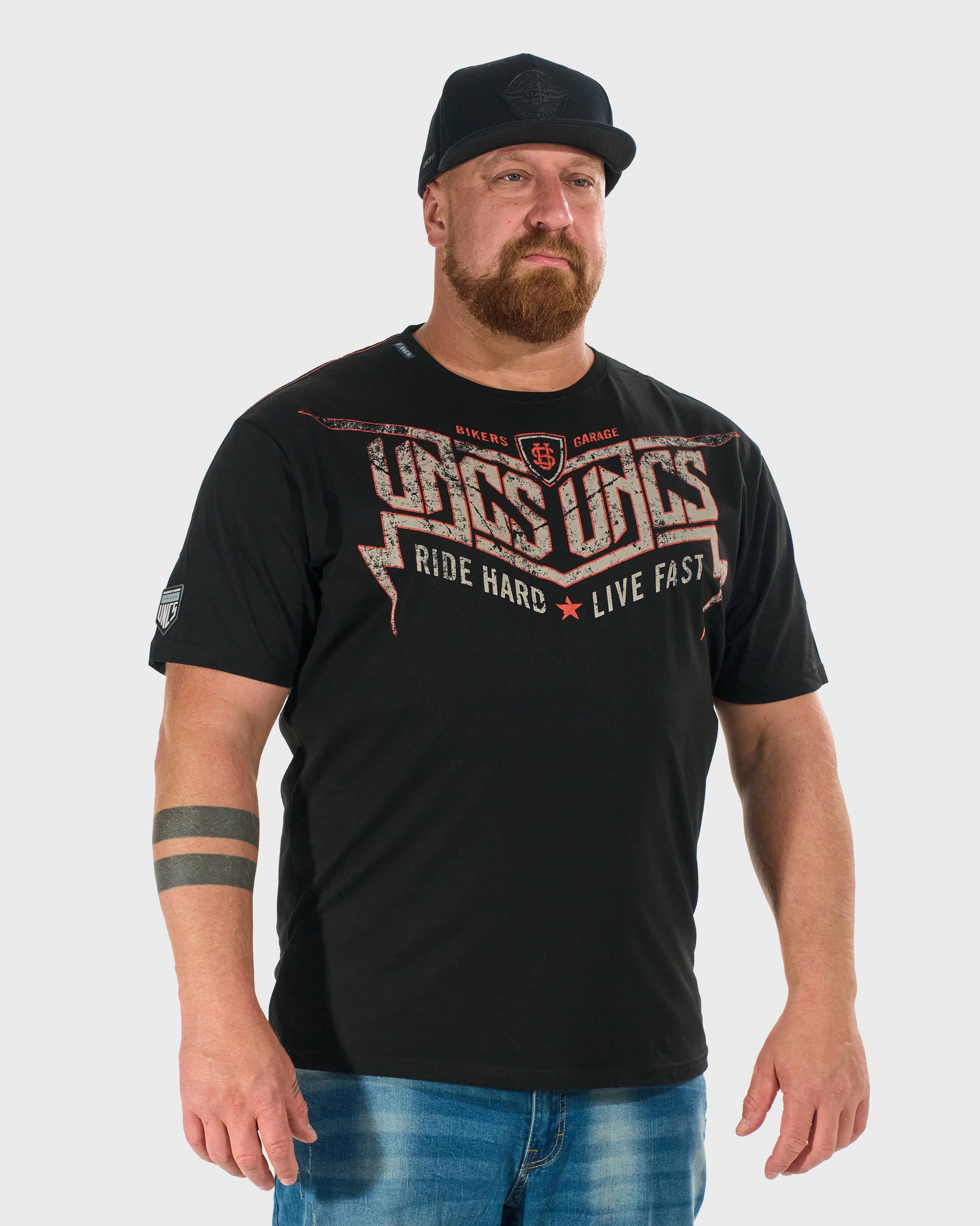 Férfi póló STORM BLACK/ORANGE