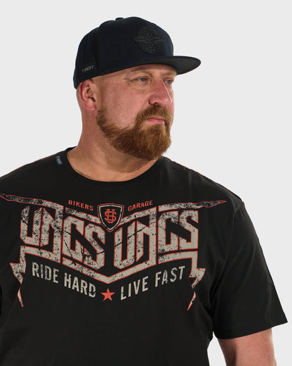 Férfi póló STORM BLACK/ORANGE