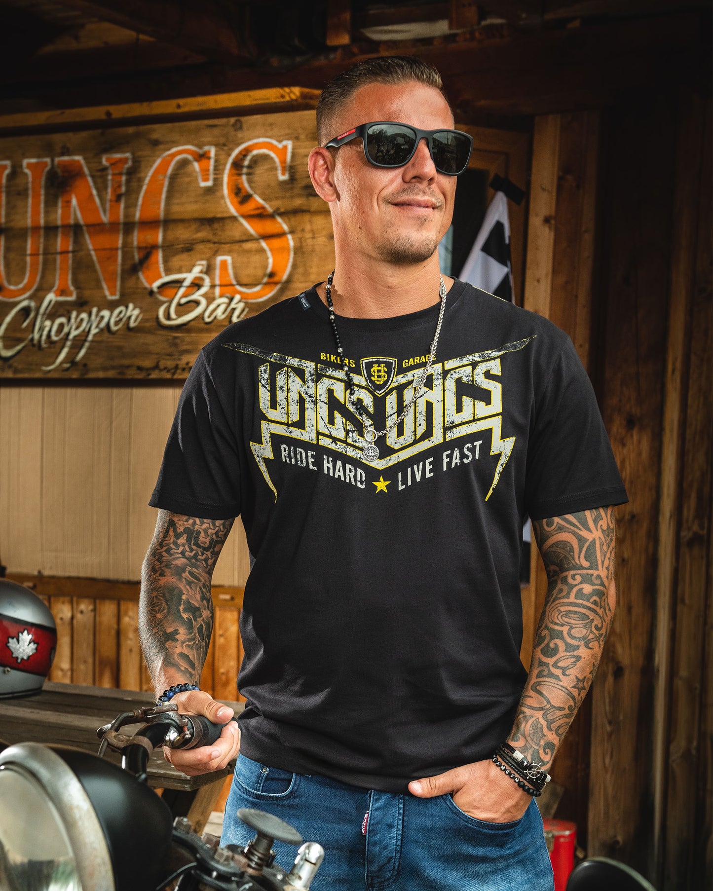 Férfi póló STORM BLACK/YELLOW