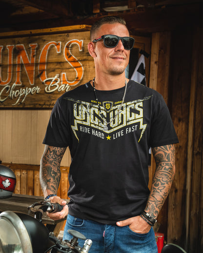 Férfi póló STORM BLACK/YELLOW