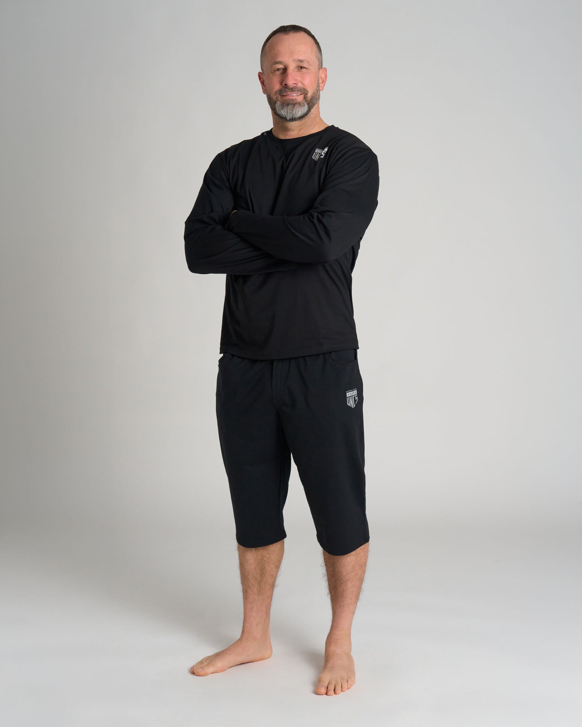 Férfi pólók WALT LS BLACK BLACK