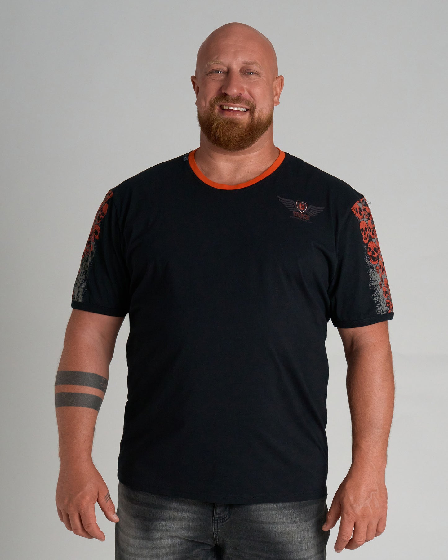 Férfi póló MALLORY IV BLACK/ORANGE