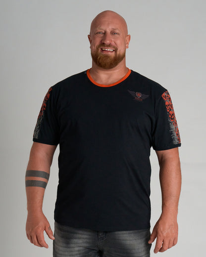Férfi póló MALLORY IV BLACK/ORANGE