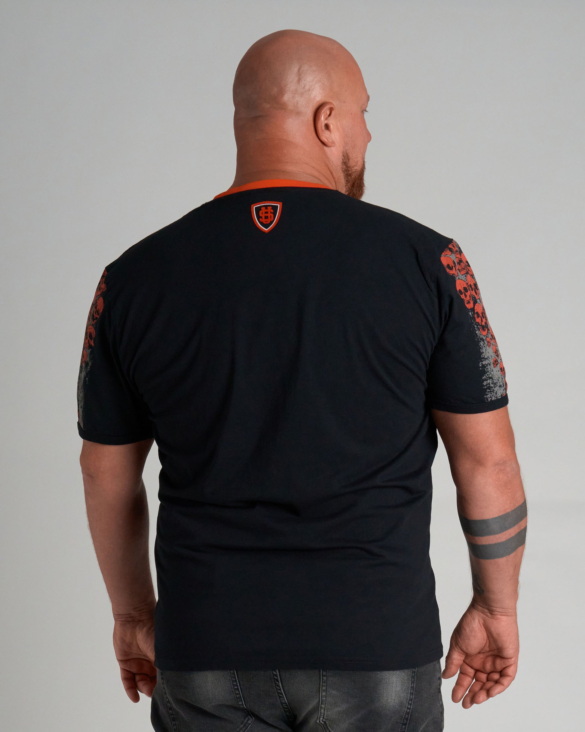 Férfi póló MALLORY IV BLACK/ORANGE