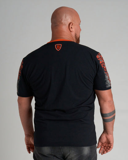 Férfi póló MALLORY IV BLACK/ORANGE