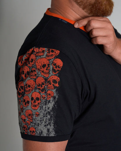 Férfi póló MALLORY IV BLACK/ORANGE