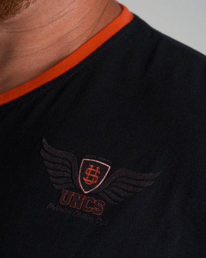Férfi póló MALLORY IV BLACK/ORANGE
