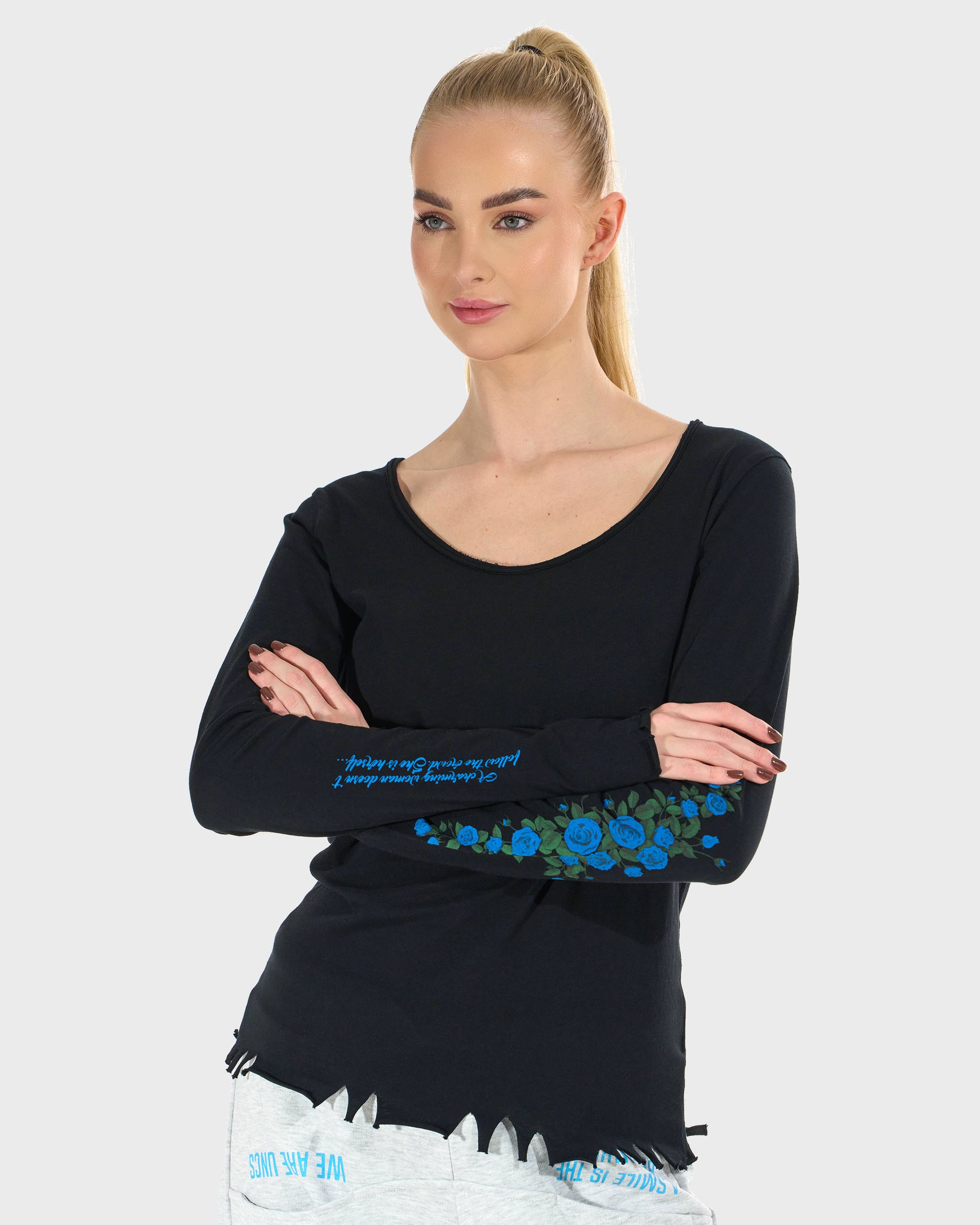 Női póló CLAUDIE LS BLACK BLACK