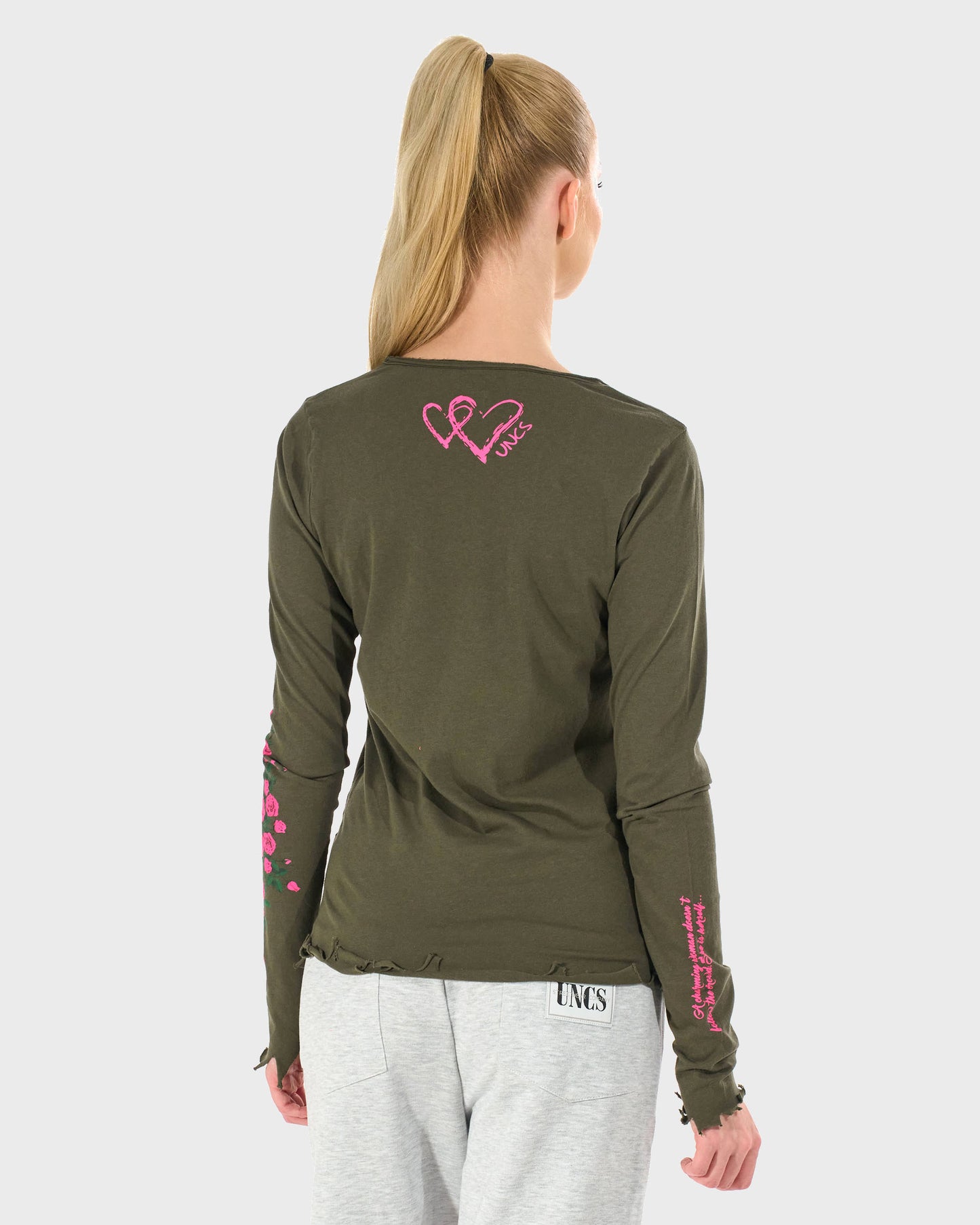 Női póló CLAUDIE LS KHAKI KHAKI