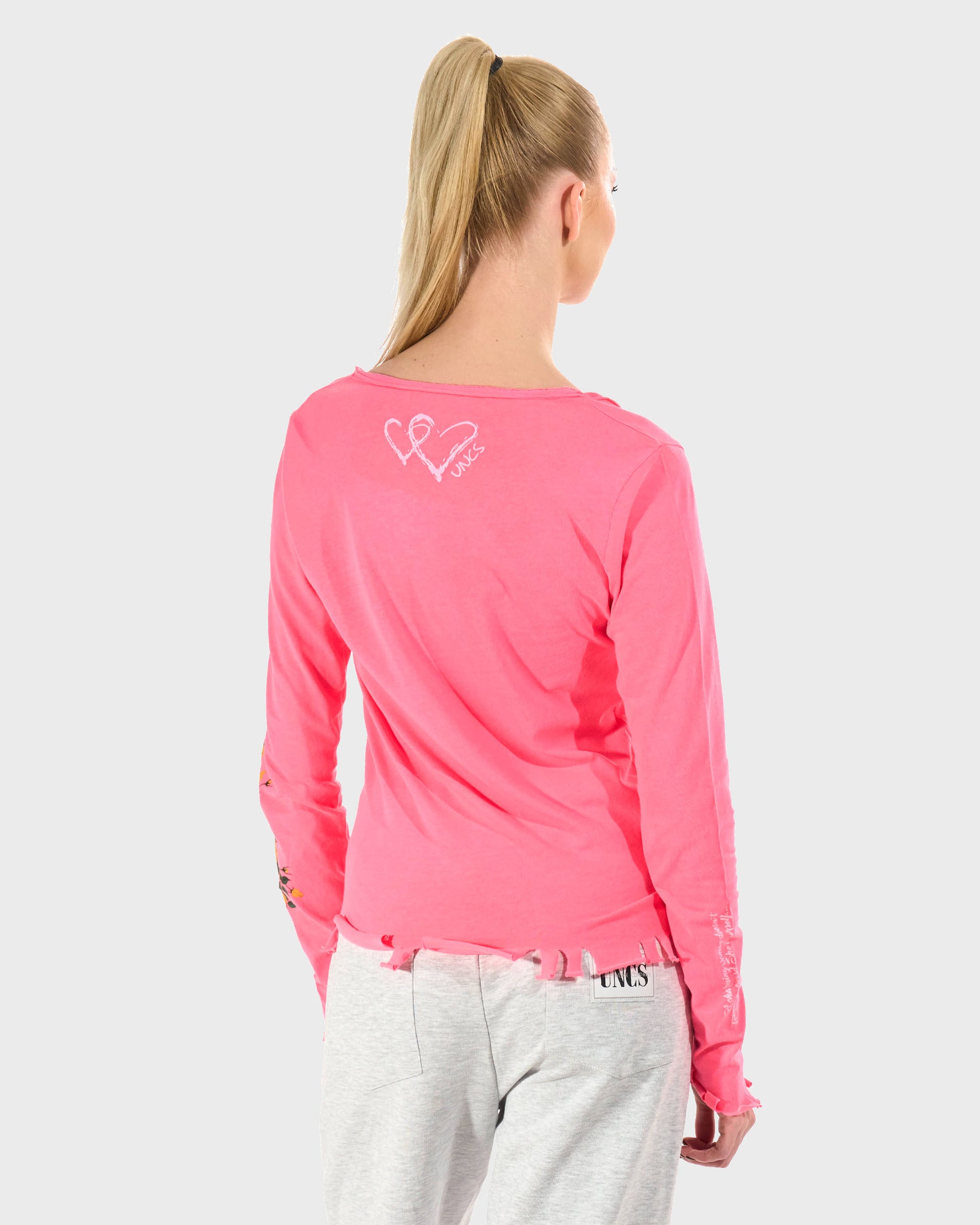 Női póló CLAUDIE LS NEON PINK NEON PINK
