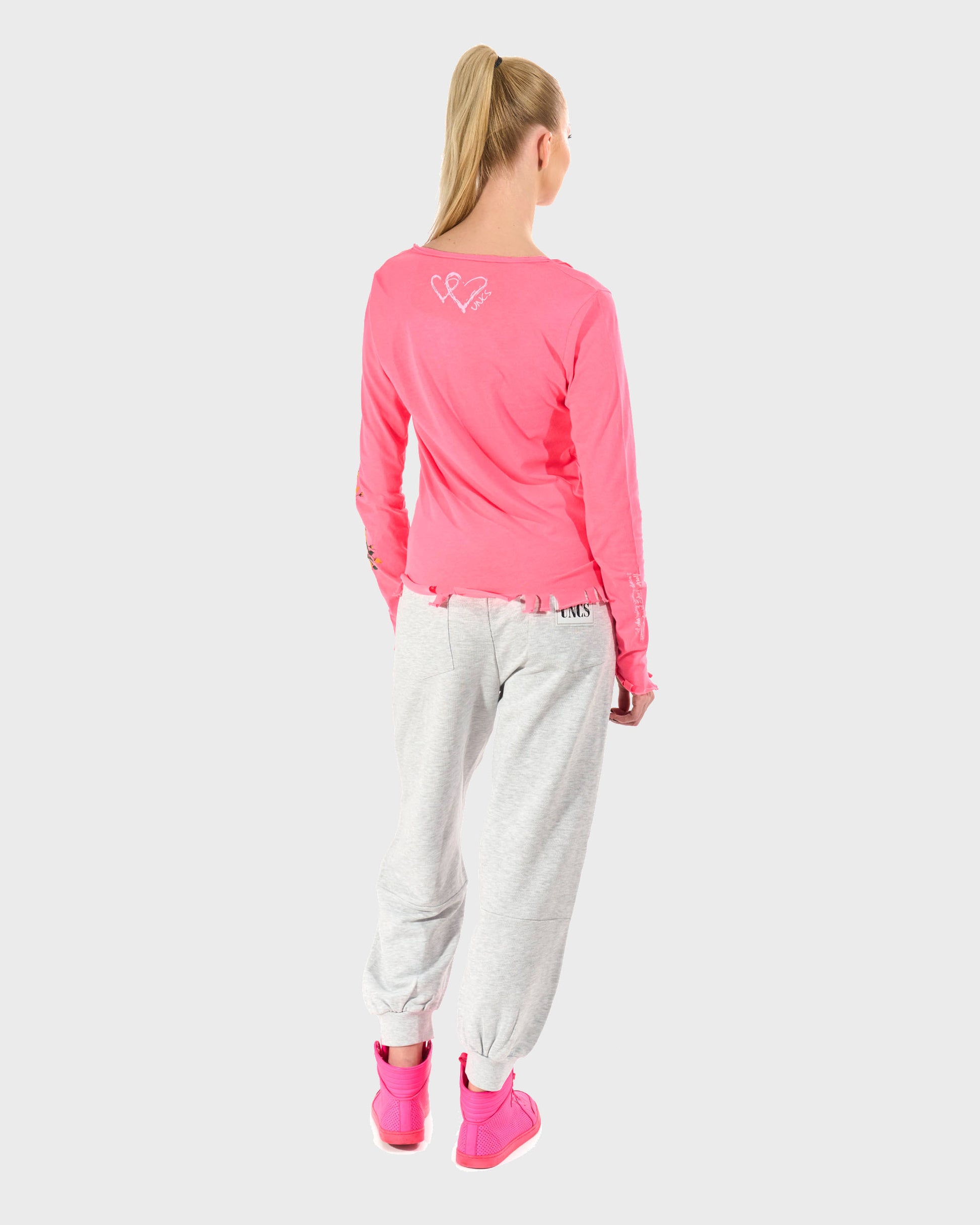 Női póló CLAUDIE LS NEON PINK NEON PINK