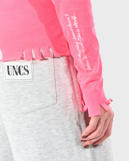 Női póló CLAUDIE LS NEON PINK NEON PINK