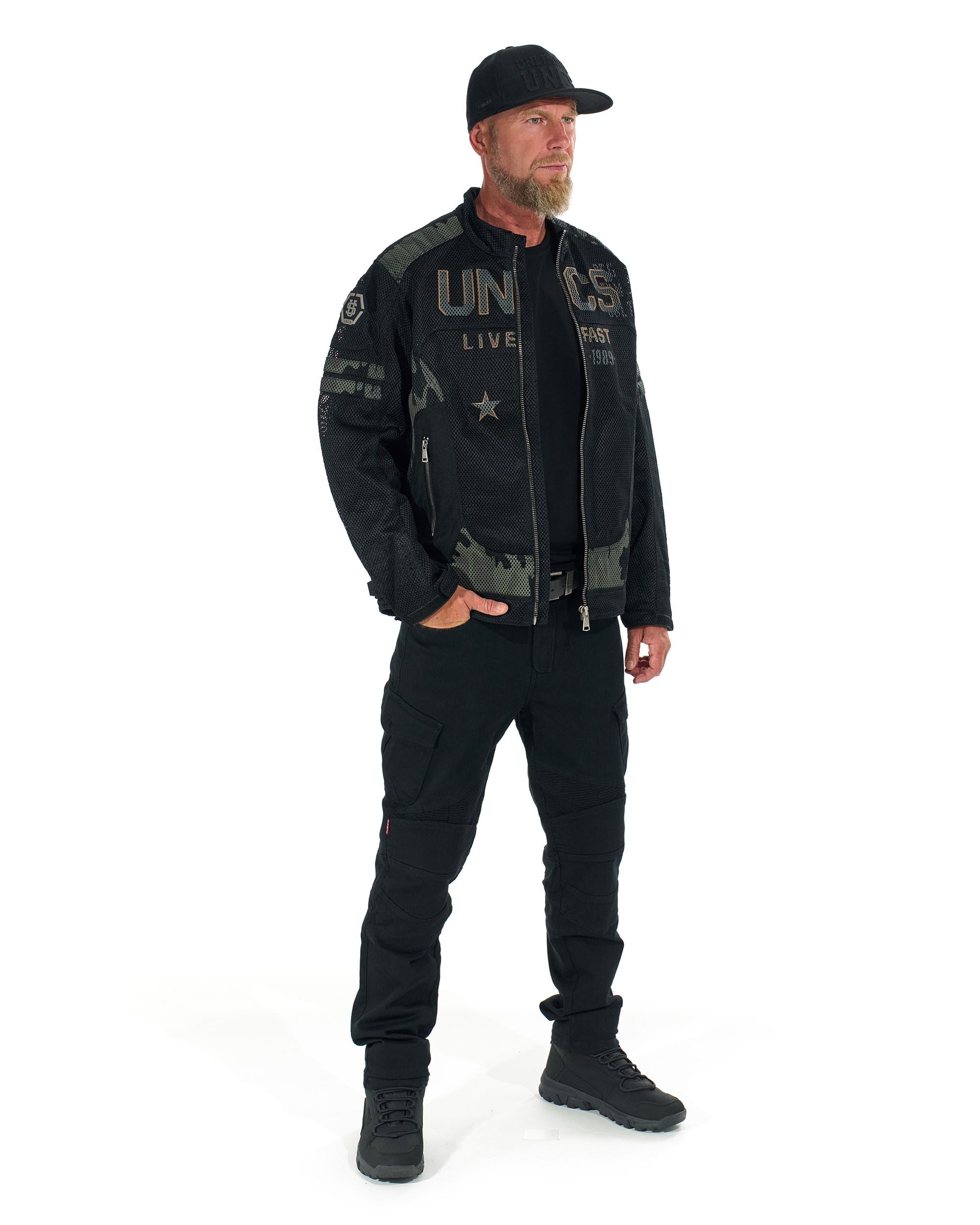 Férfi dzseki MOTORCYCLE (WITH PRINT) BLACK BLACK