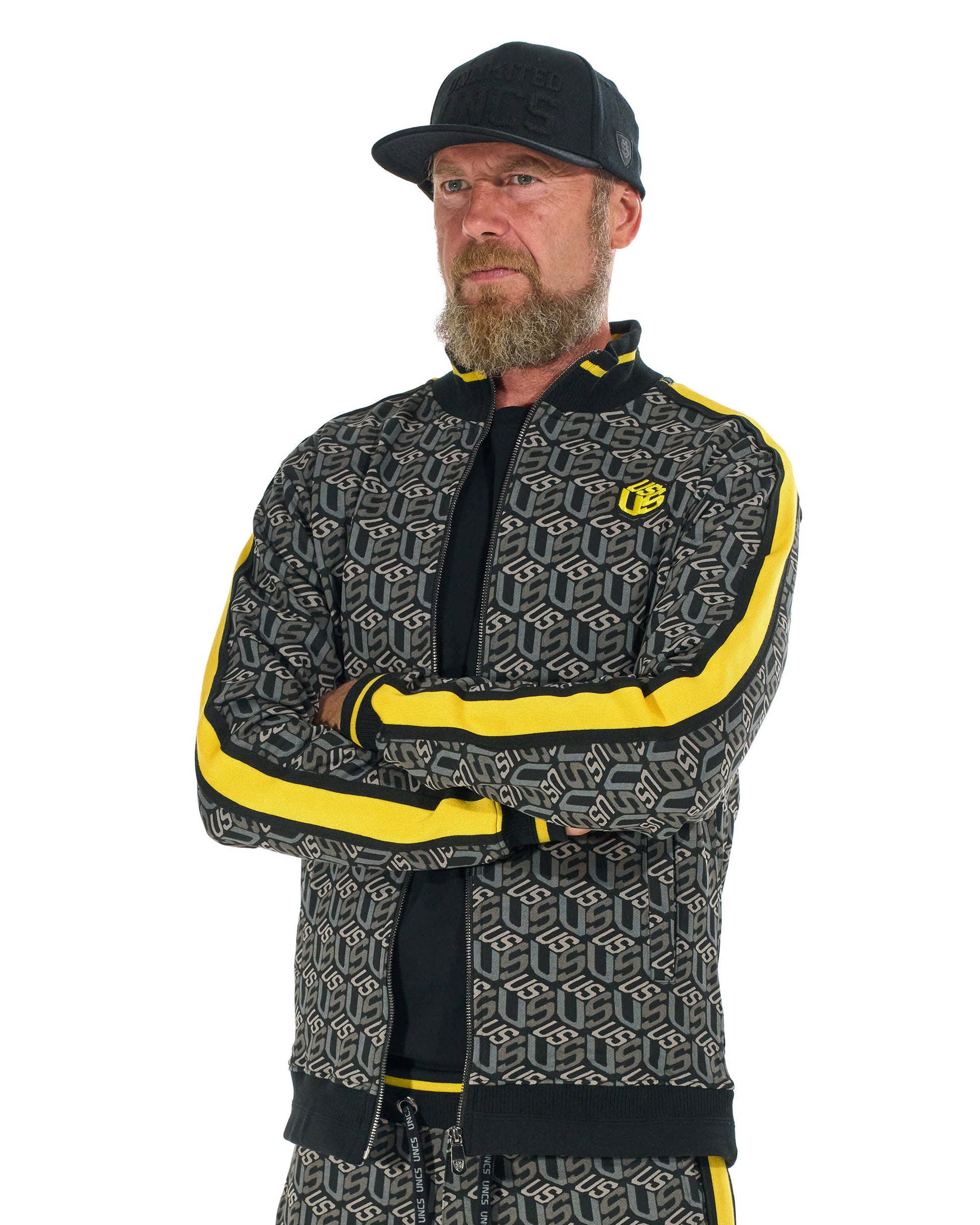 Férfi melegítőfelső COLIN BLACK/YELLOW