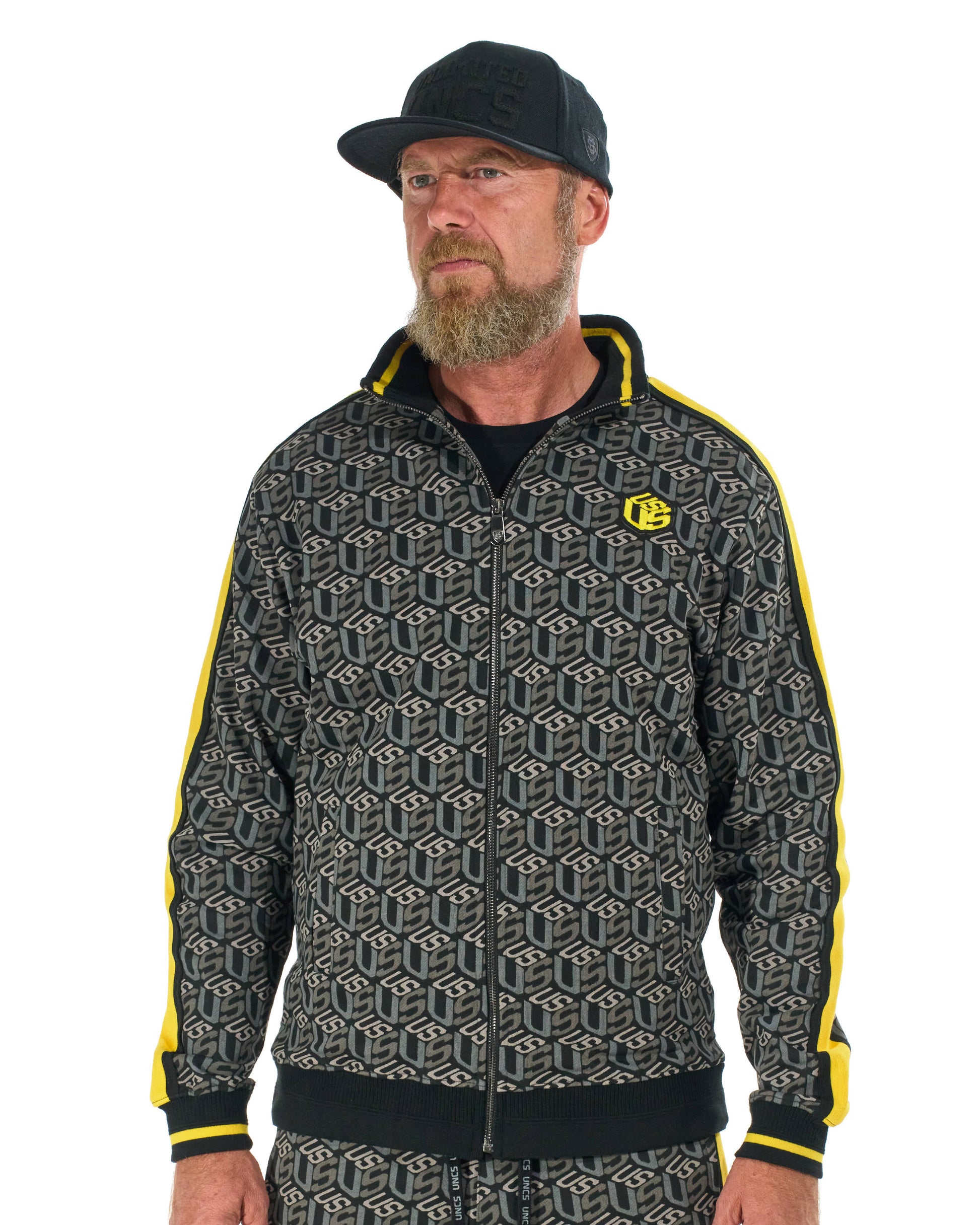 Férfi melegítőfelső COLIN BLACK/YELLOW