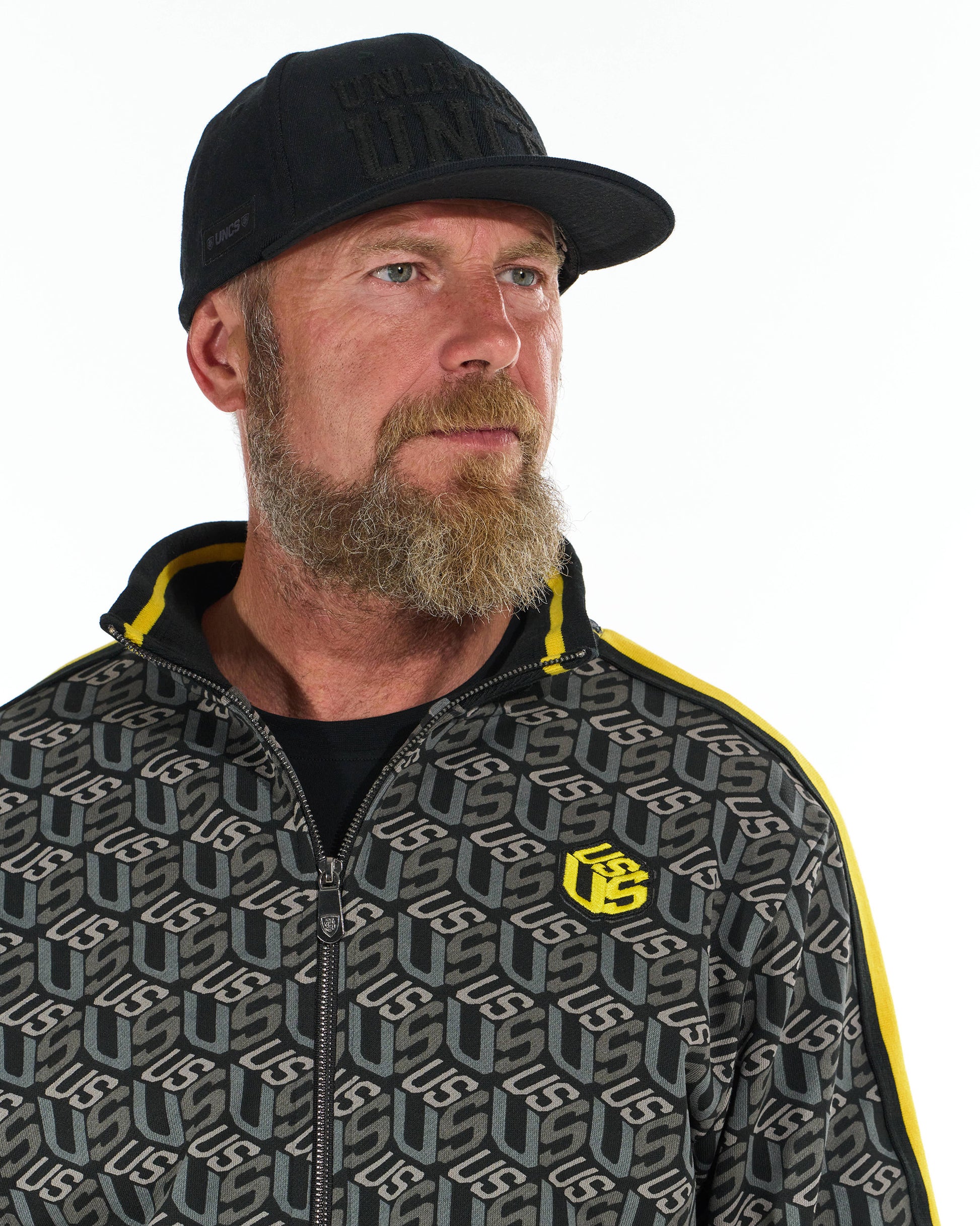 Férfi melegítőfelső COLIN BLACK/YELLOW