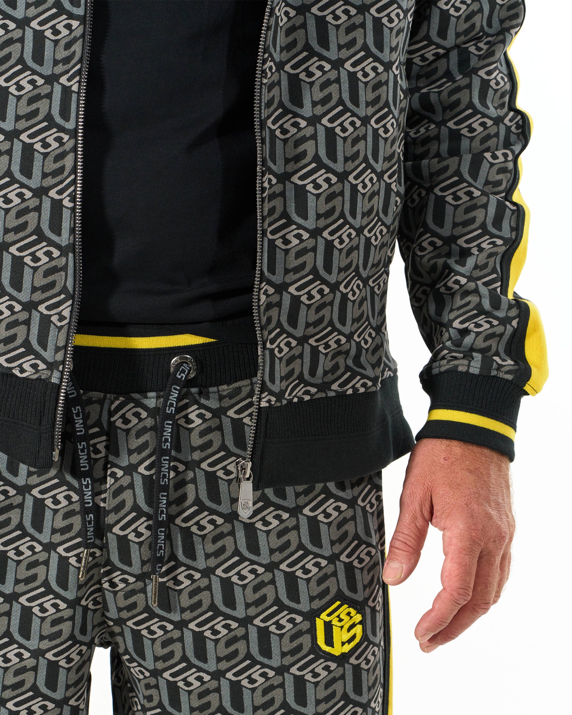 Férfi melegítőfelső COLIN BLACK/YELLOW
