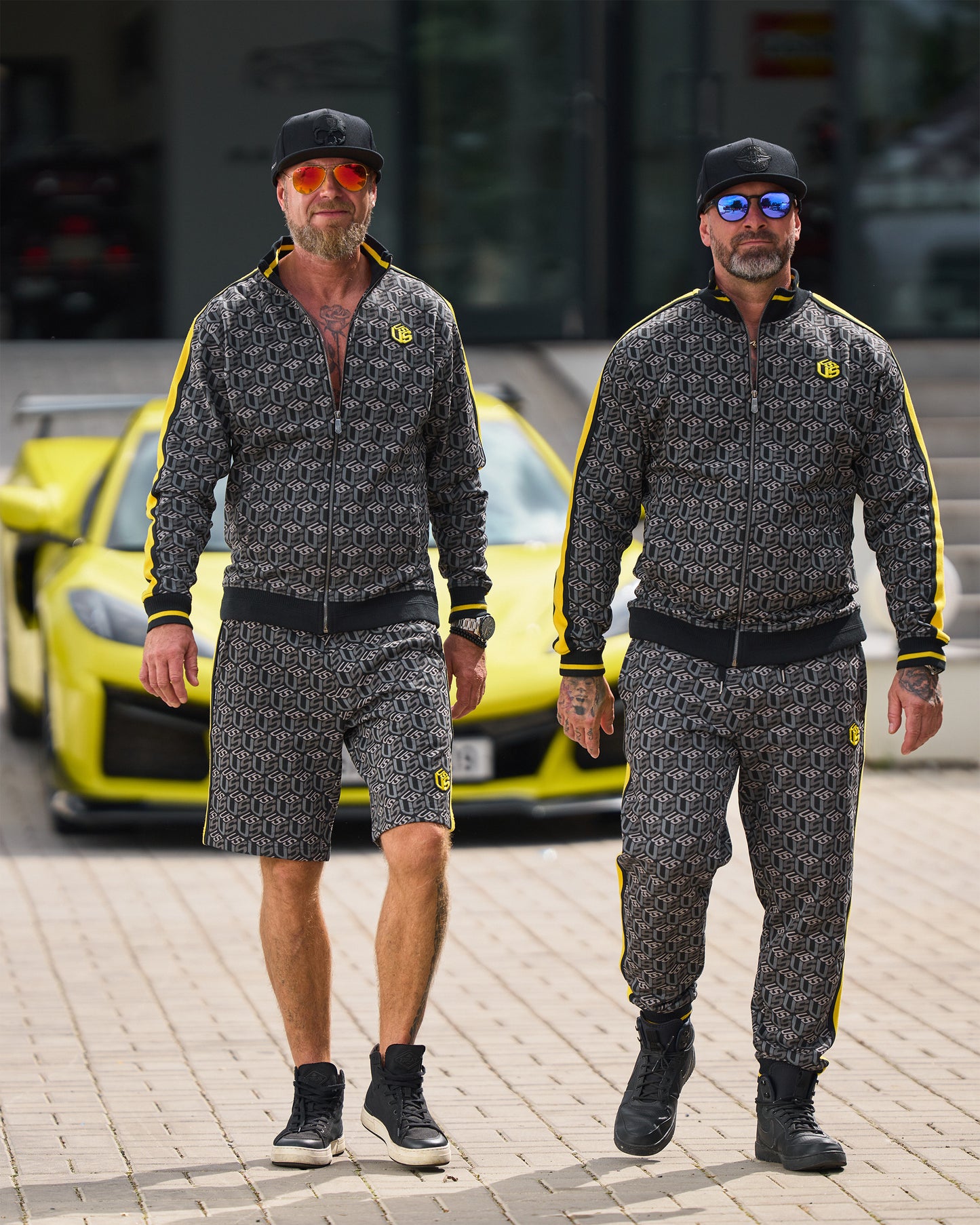 Férfi melegítőfelső COLIN BLACK/YELLOW