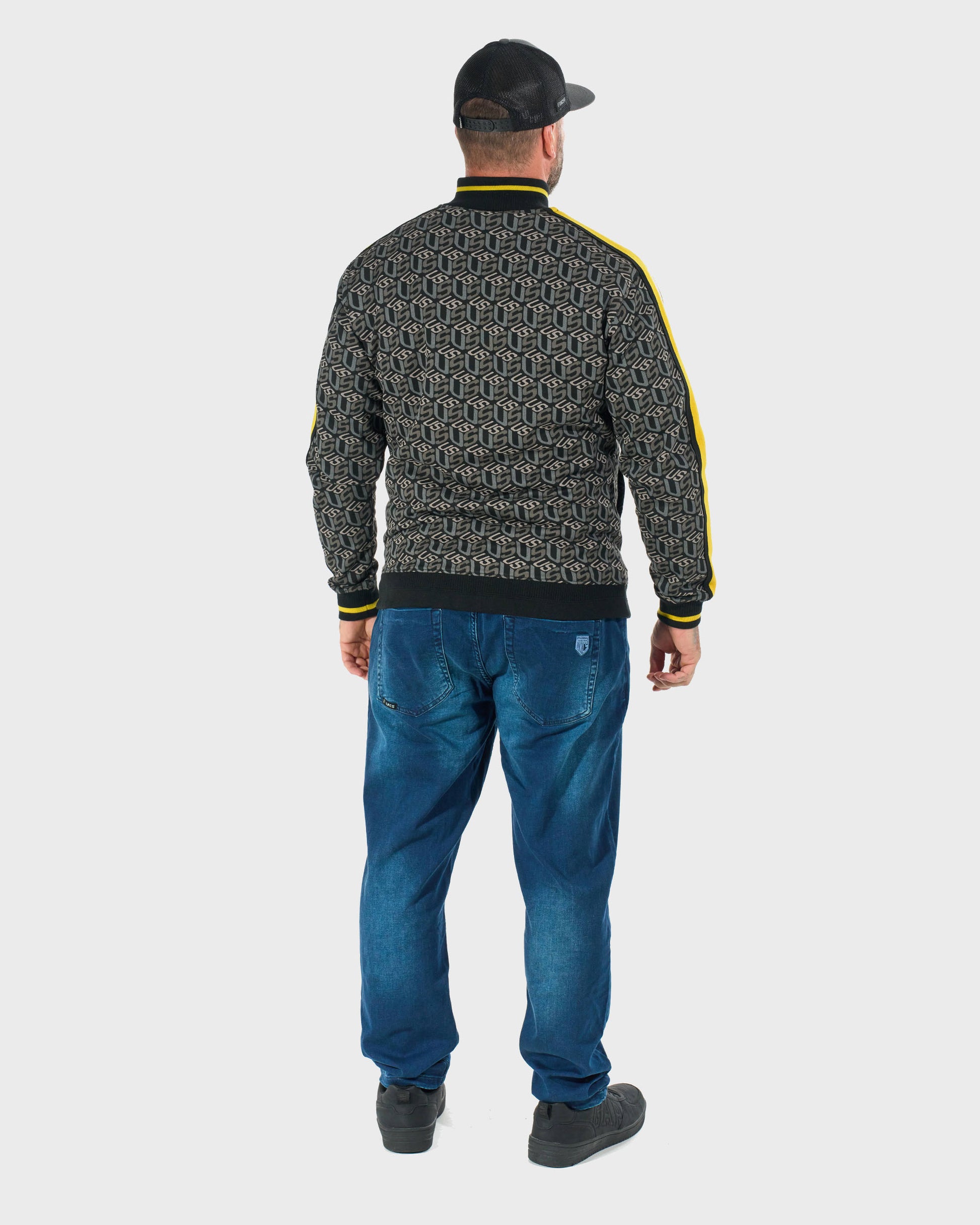 Férfi melegítőfelső COLIN BLACK/YELLOW