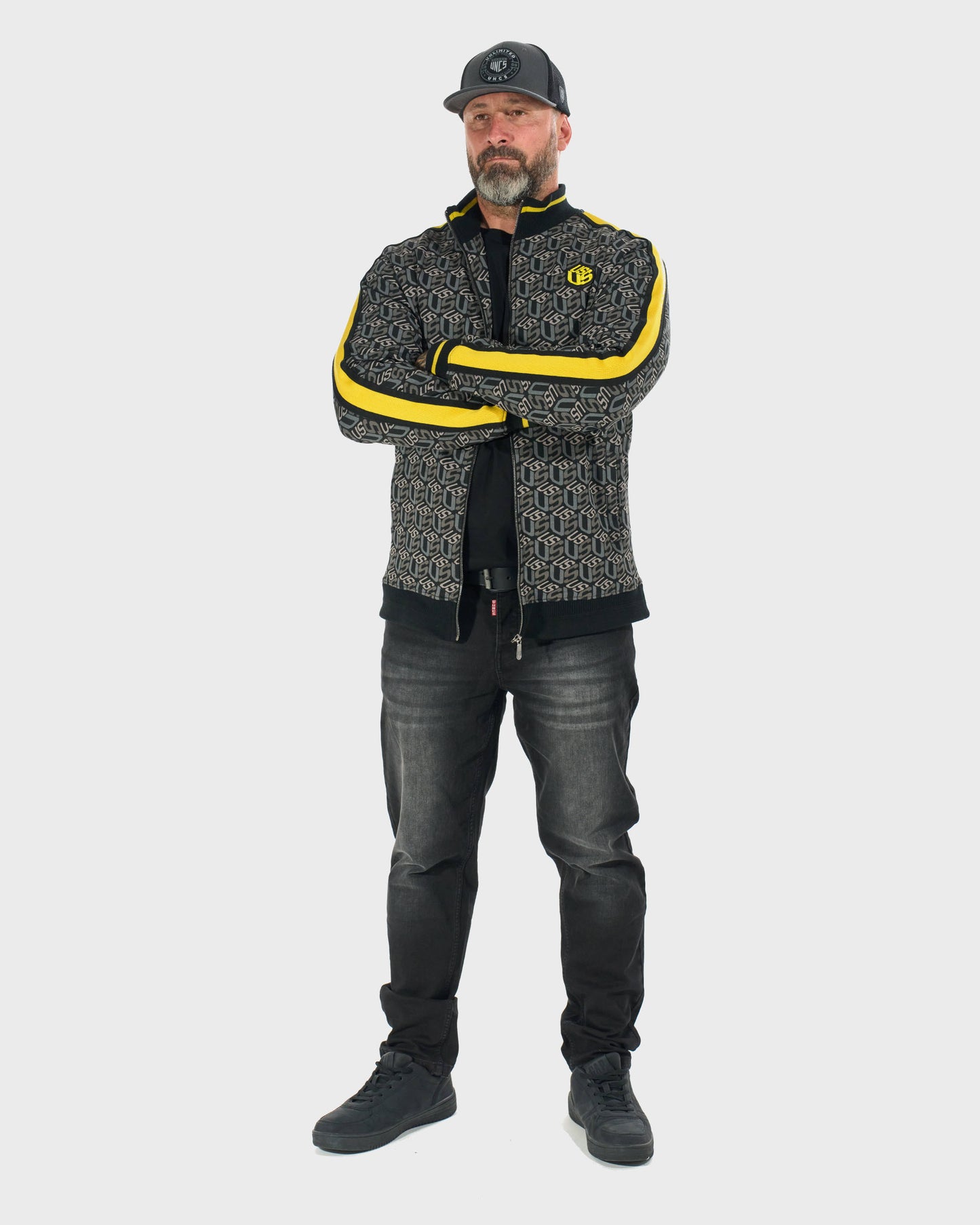 Férfi melegítőfelső COLIN BLACK/YELLOW