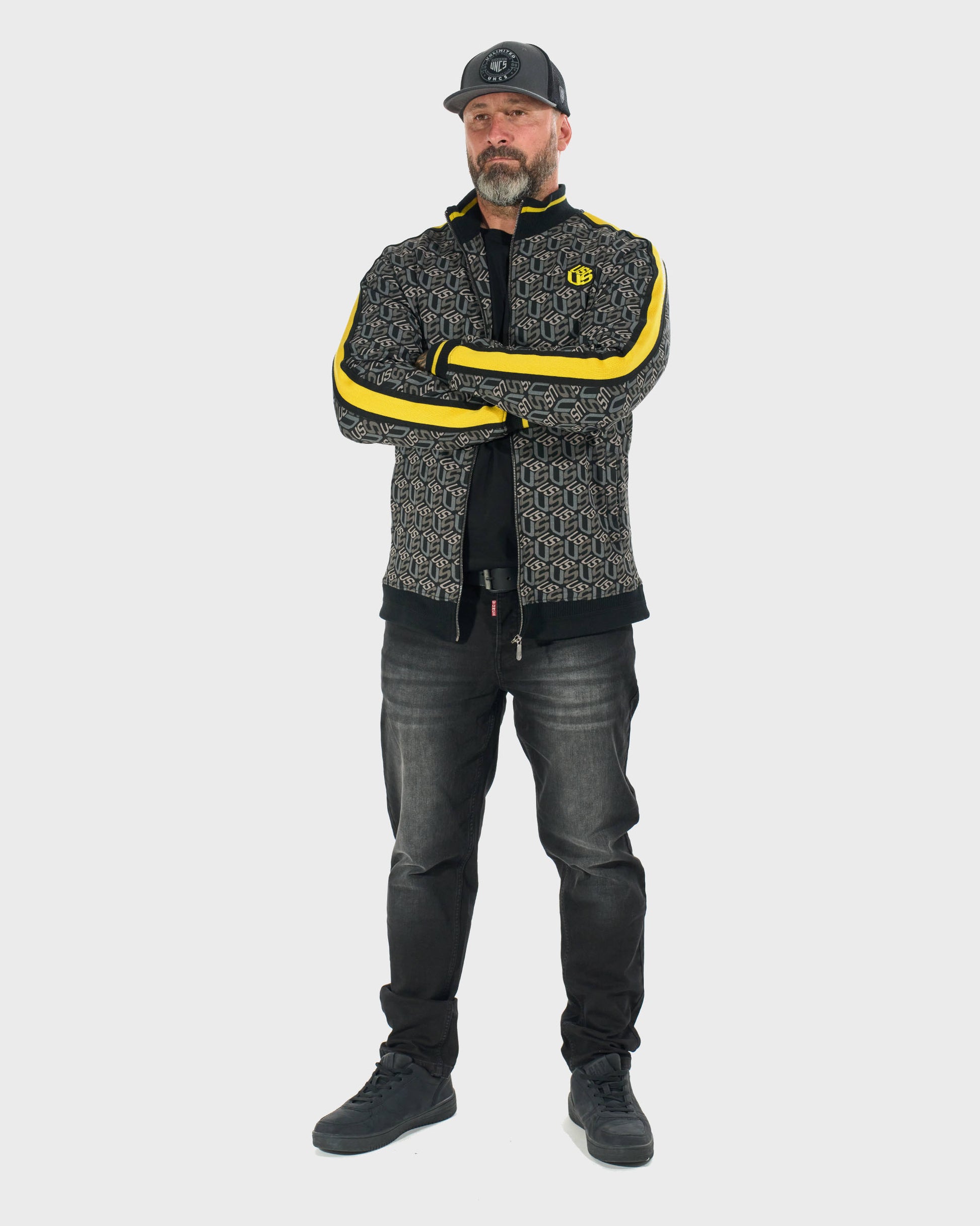 Férfi melegítőfelső COLIN BLACK/YELLOW