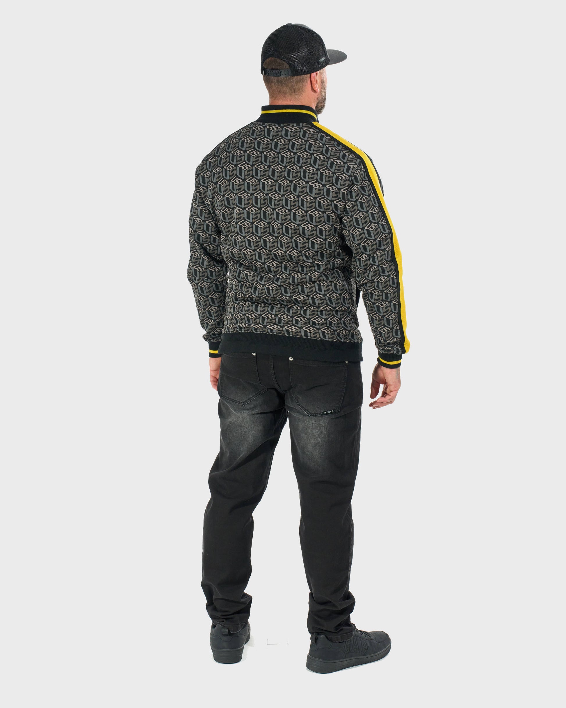 Férfi melegítőfelső COLIN BLACK/YELLOW