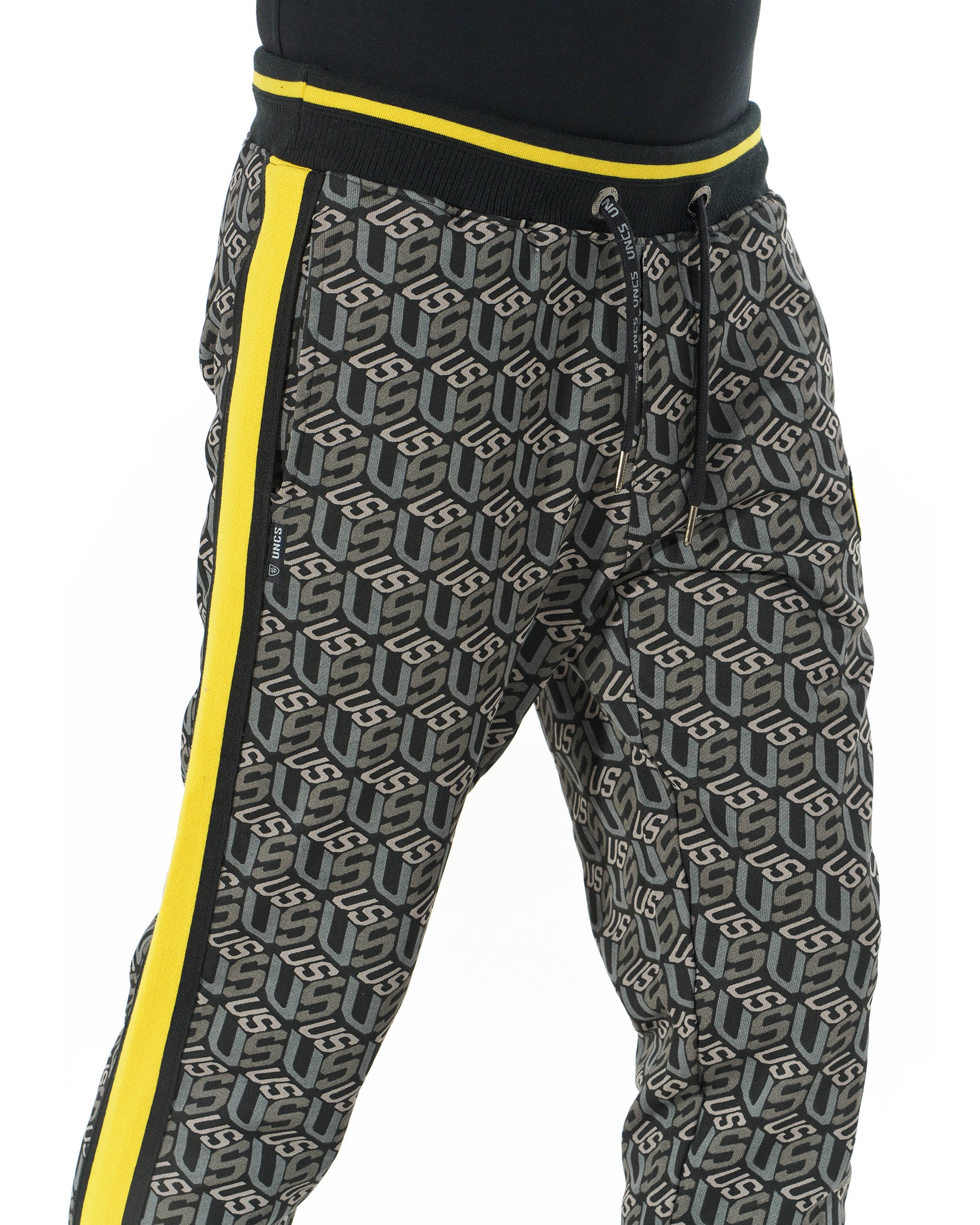Férfi melegítőnadrág COLIN BLACK/YELLOW