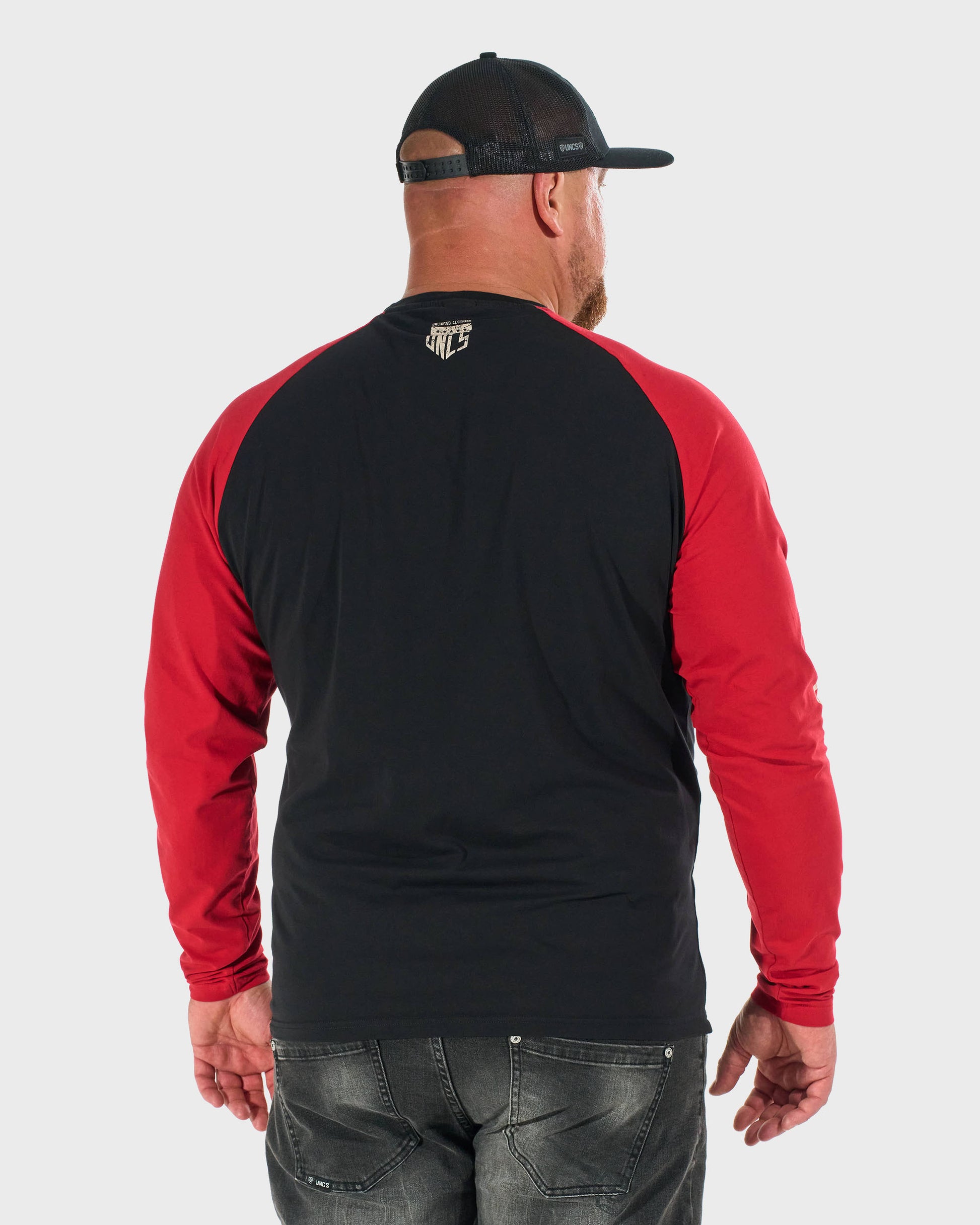 Férfi póló CONNOR I LS BLACK/RED