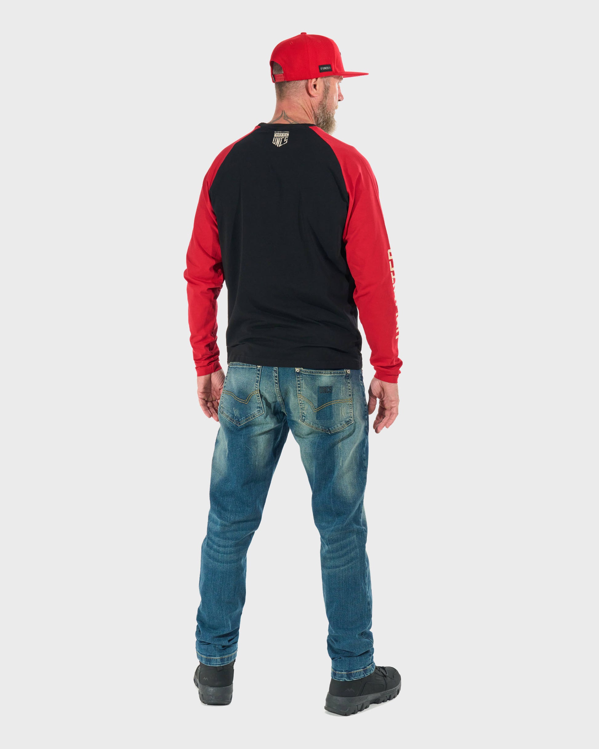 Férfi póló CONNOR I LS BLACK/RED