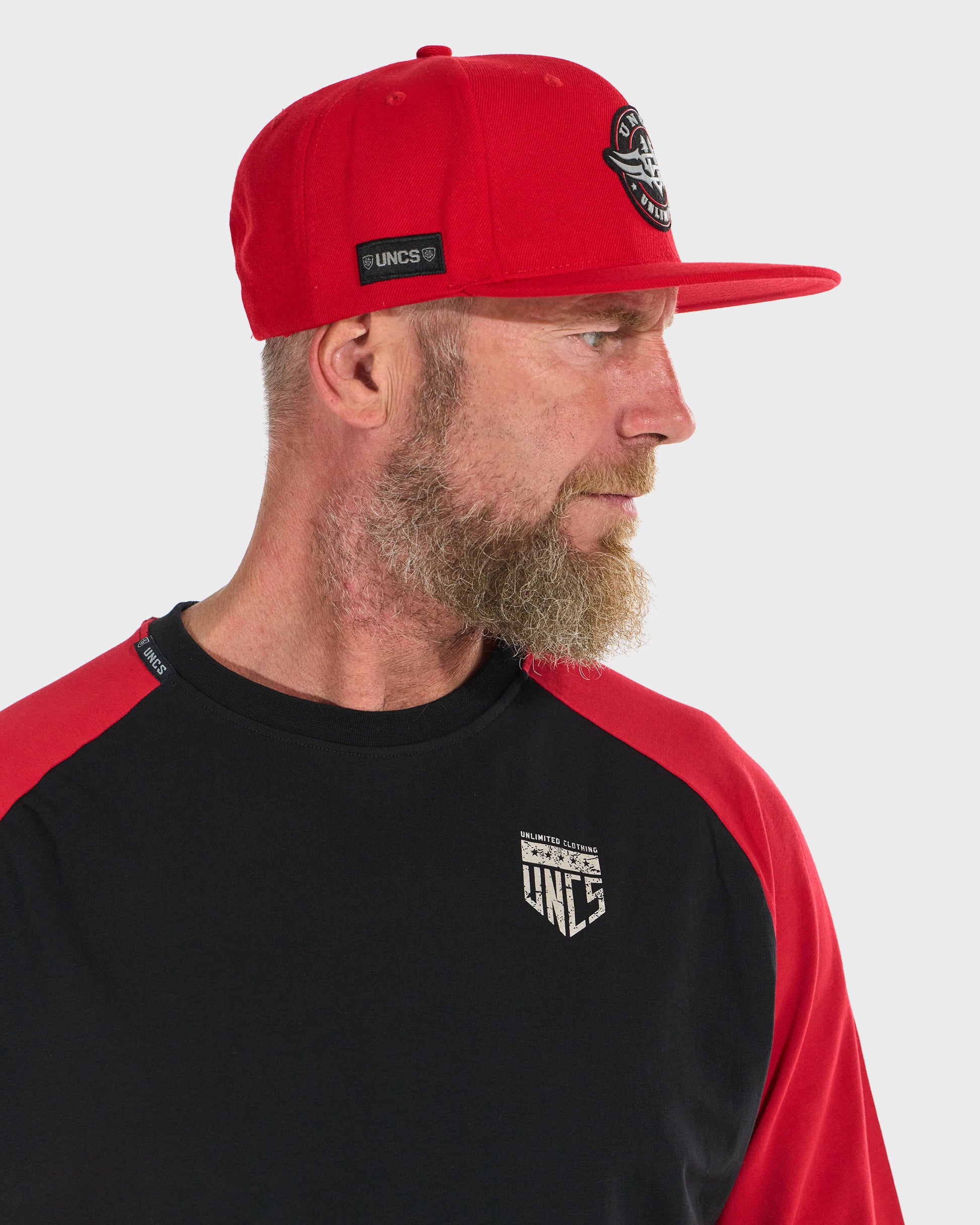 Férfi póló CONNOR I LS BLACK/RED