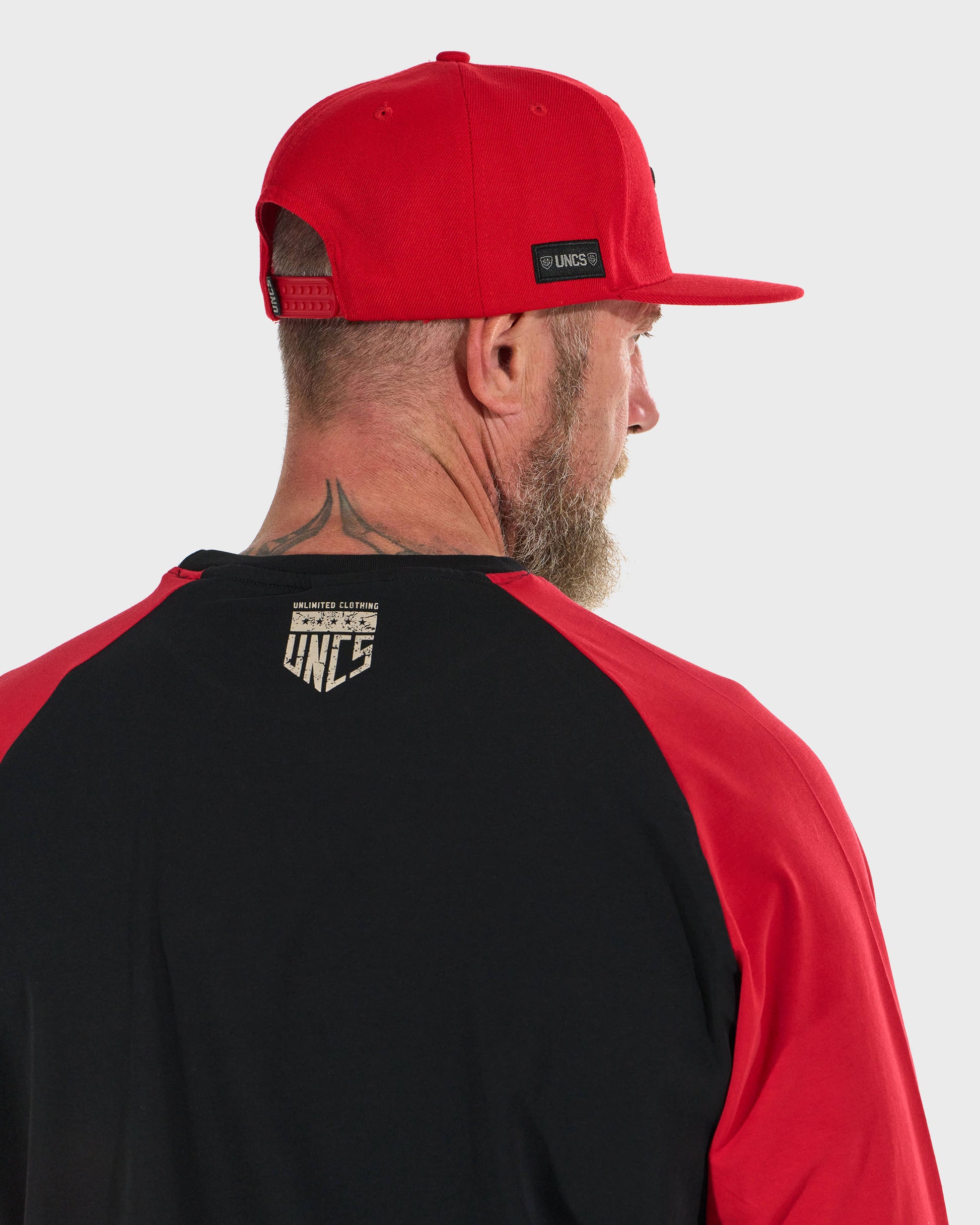 Férfi póló CONNOR I LS BLACK/RED