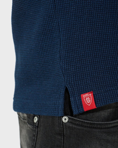 Férfi póló MARLOW III LS NAVY BLUE