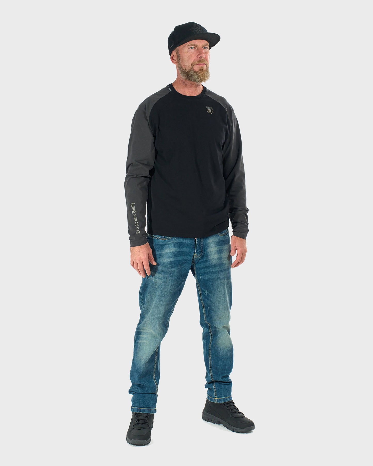 Férfi póló CONNOR II LS BLACK/GREY