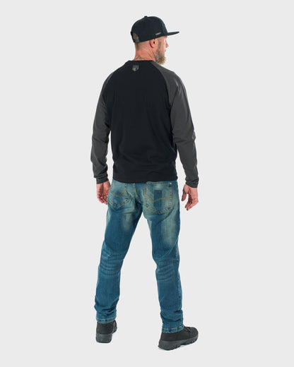 Férfi póló CONNOR II LS BLACK/GREY