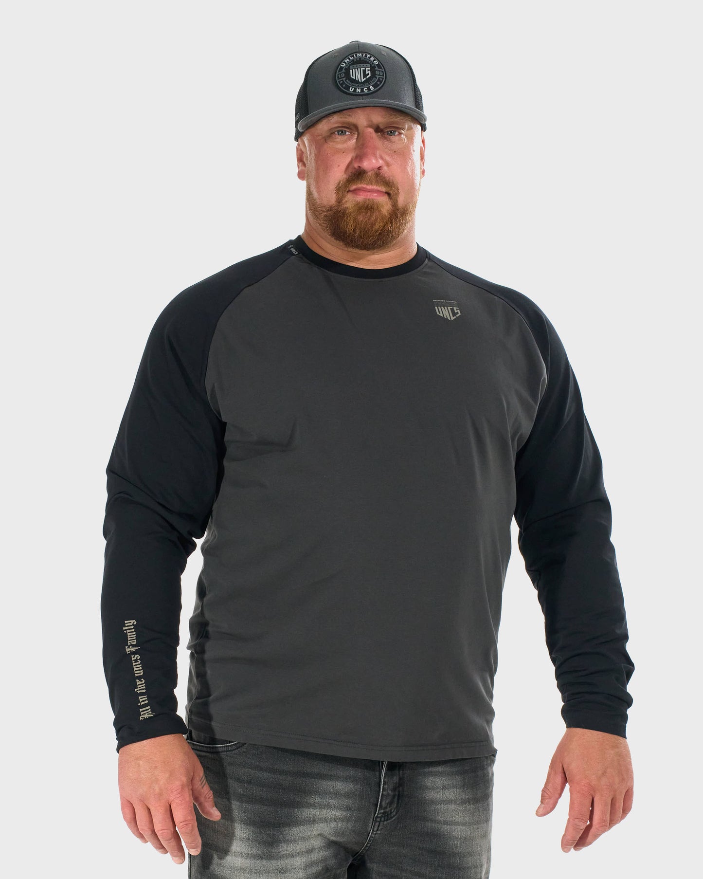 Férfi póló CONNOR II LS GREY/BLACK