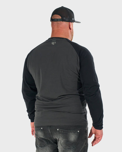 Férfi póló CONNOR II LS GREY/BLACK