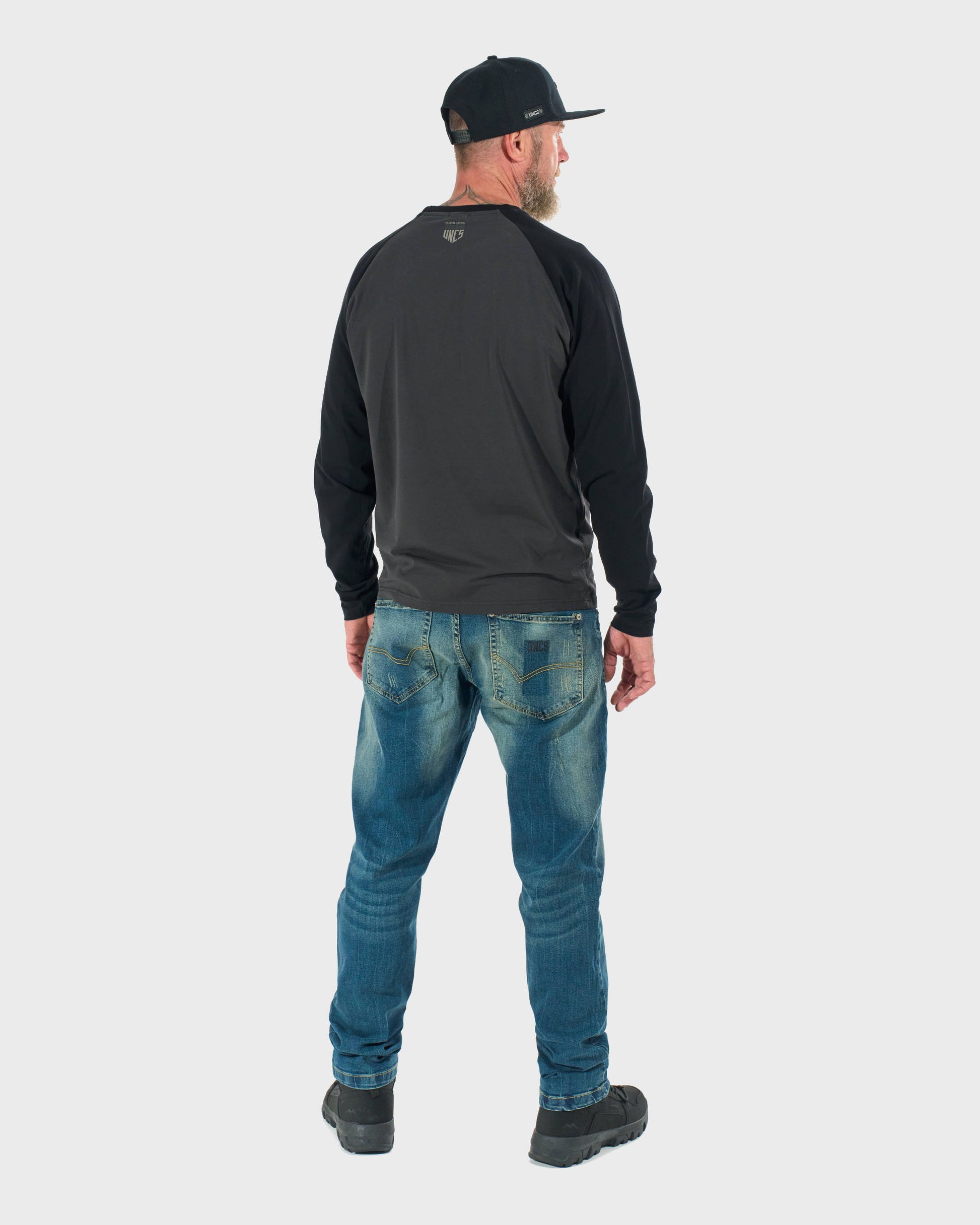 Férfi póló CONNOR II LS GREY/BLACK