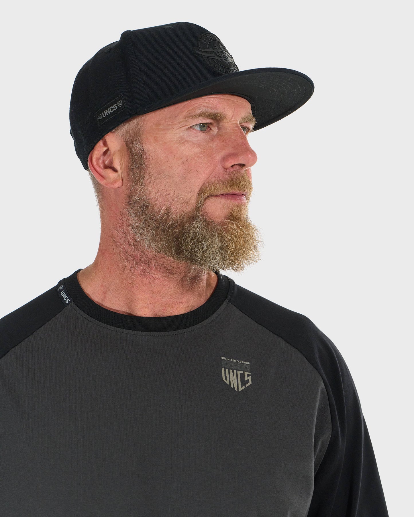 Férfi póló CONNOR II LS GREY/BLACK