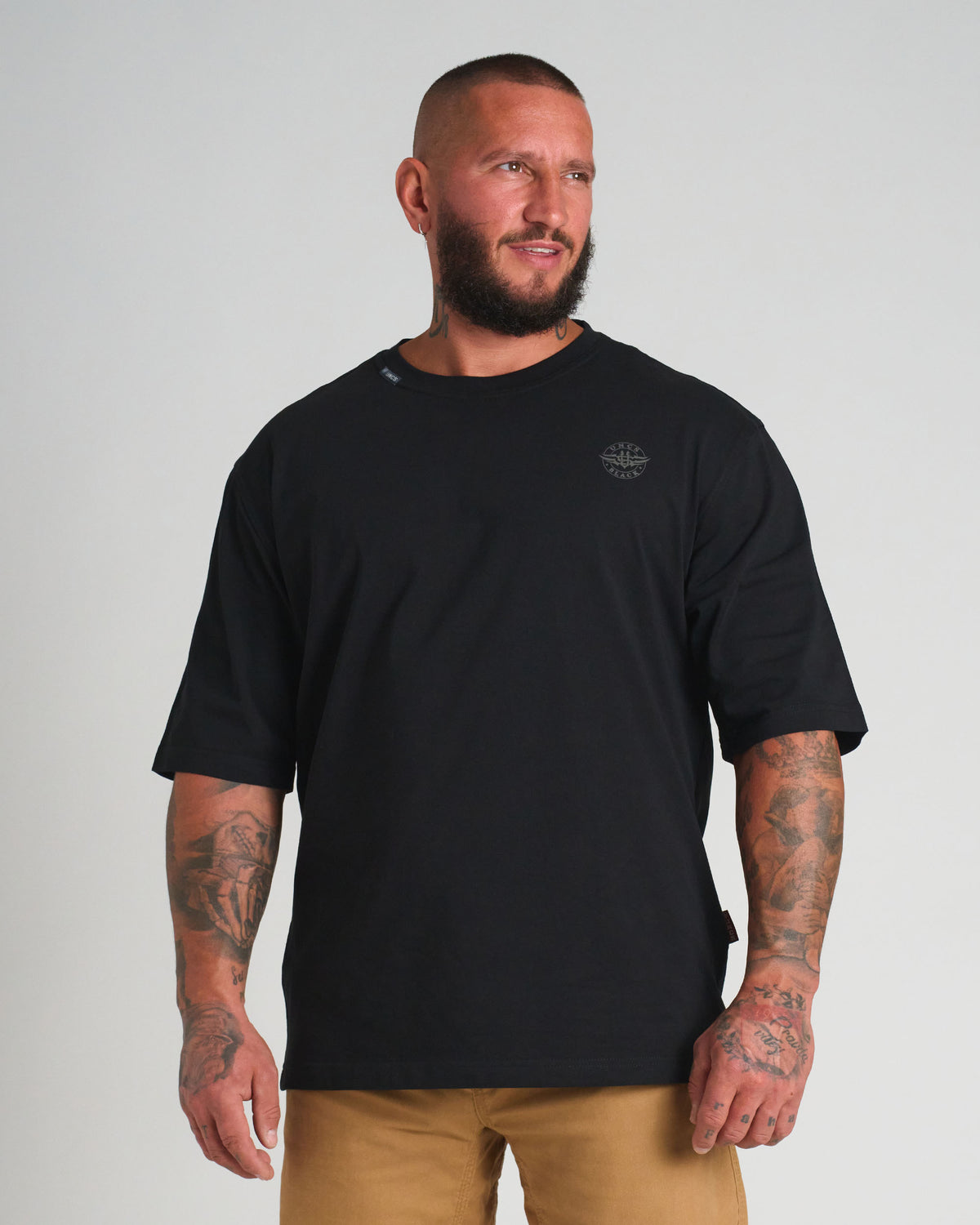 Férfi póló BASIC MID HEAVY BLACK