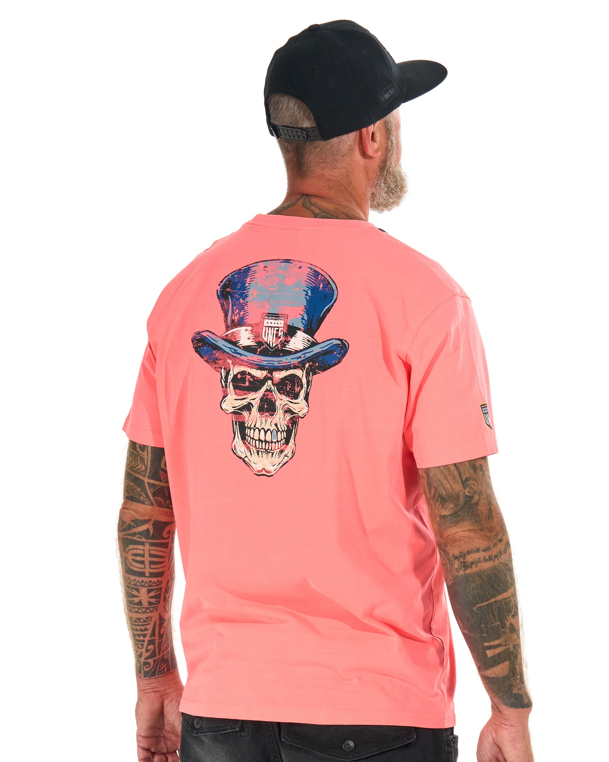 Férfi póló SKULL II NEON CORAL
