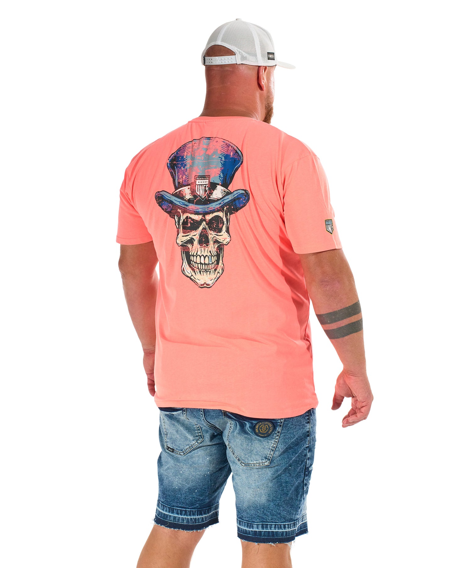 Férfi póló SKULL II NEON CORAL