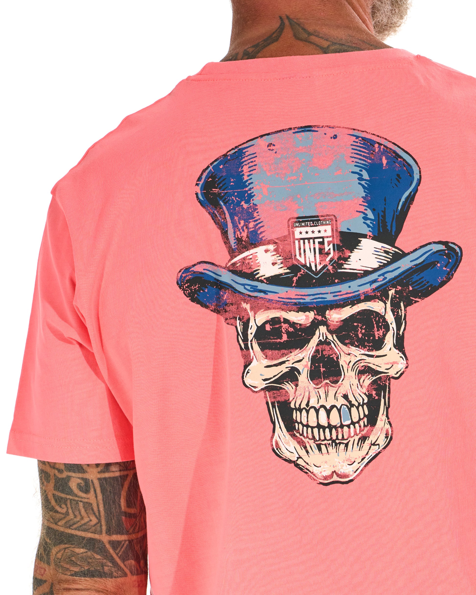 Férfi póló SKULL II NEON CORAL