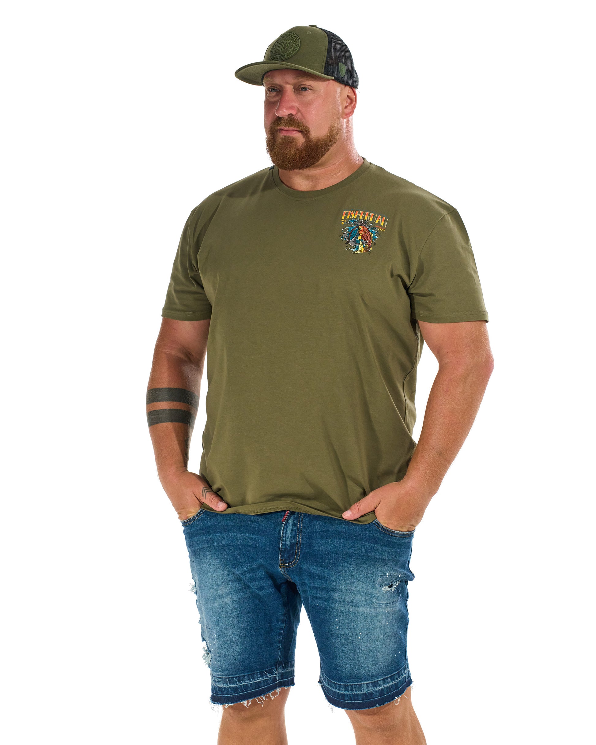 Férfi póló FISHERMAN IV KHAKI