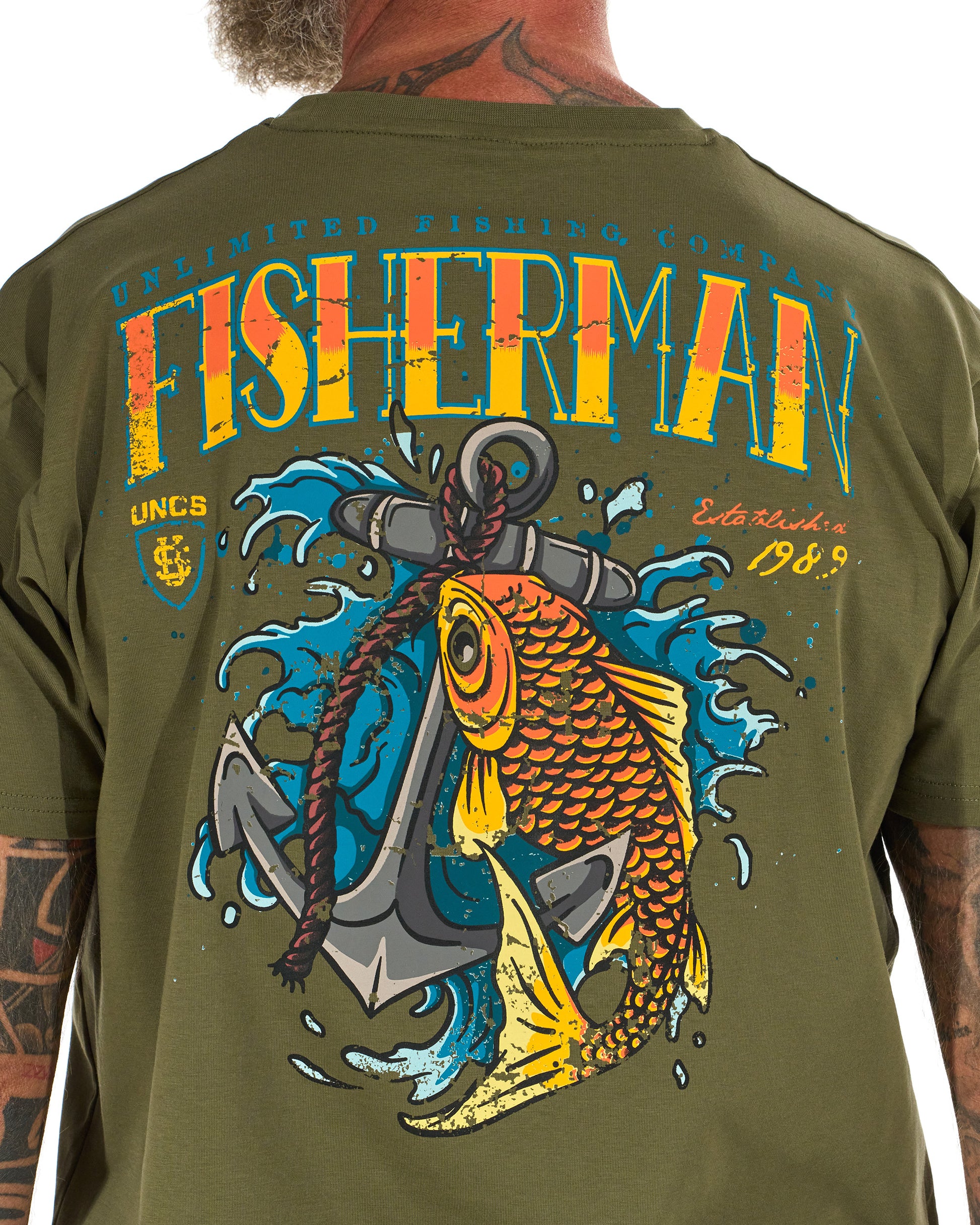 Férfi póló FISHERMAN IV KHAKI