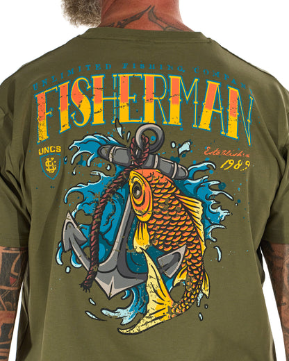 Férfi póló FISHERMAN IV KHAKI
