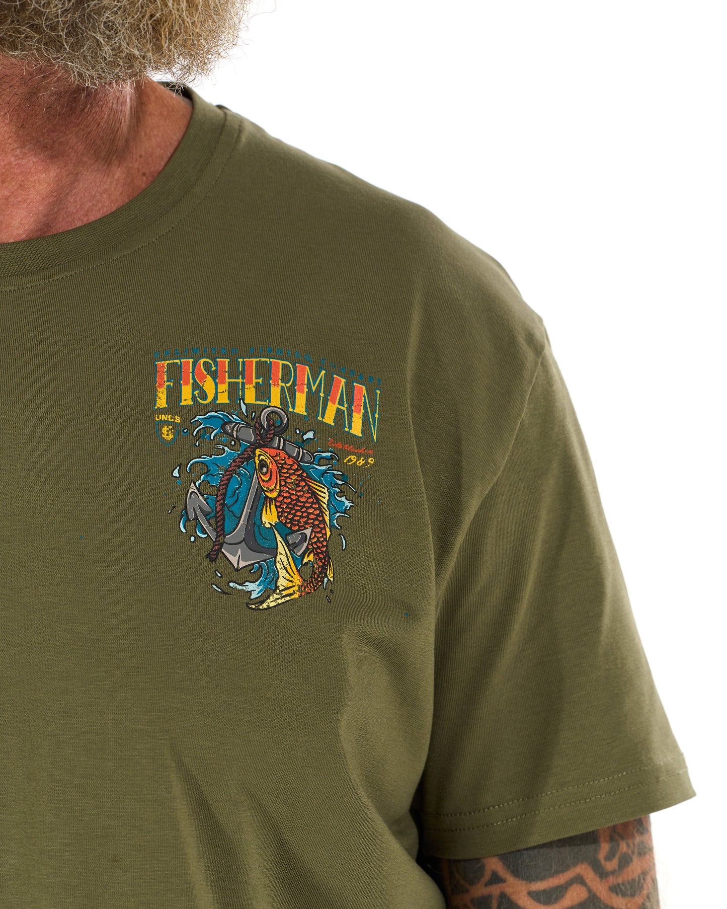 Férfi póló FISHERMAN IV KHAKI
